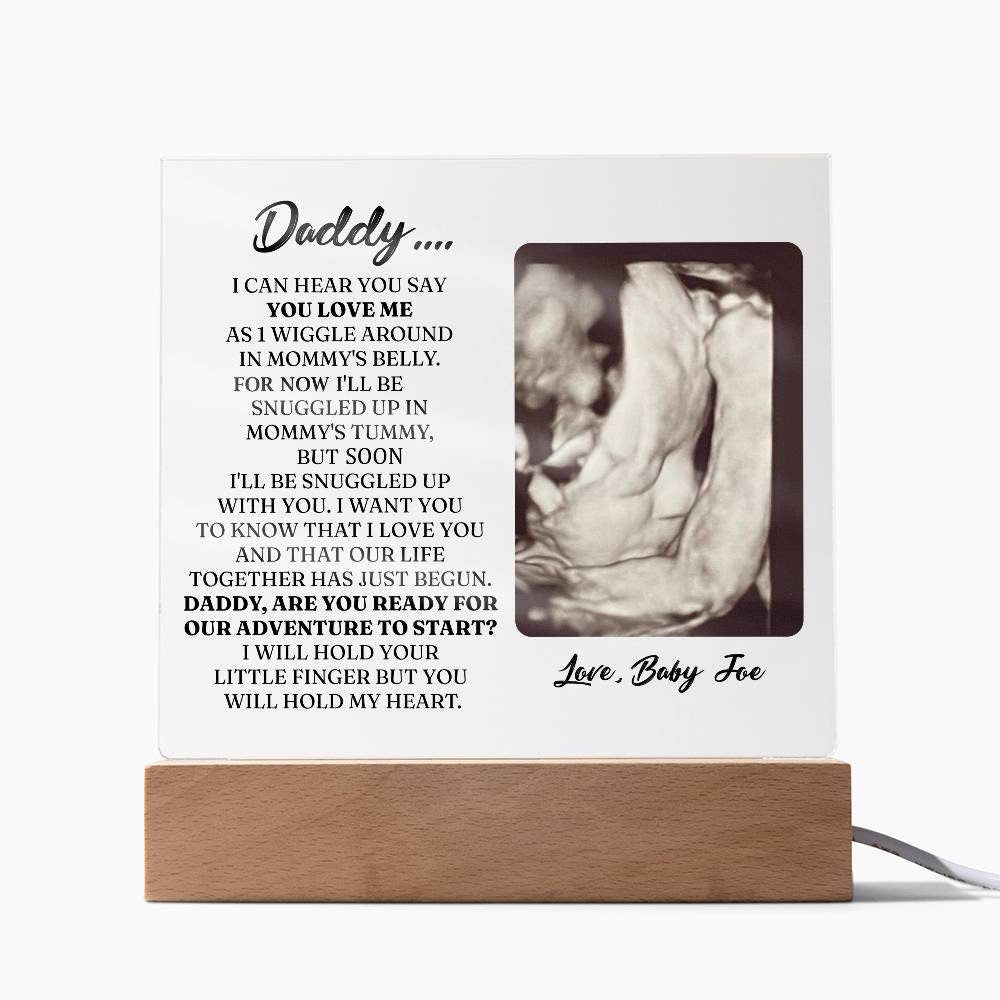 Square Acrylic Plaque First Time Dad Gift, New Dad Gift, Daddy to Be Gift, Pregnancy Gift from Bump, Pregnancy Gift, new father gift ideas