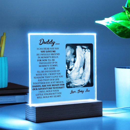 Square Acrylic Plaque First Time Dad Gift, New Dad Gift, Daddy to Be Gift, Pregnancy Gift from Bump, Pregnancy Gift, new father gift ideas