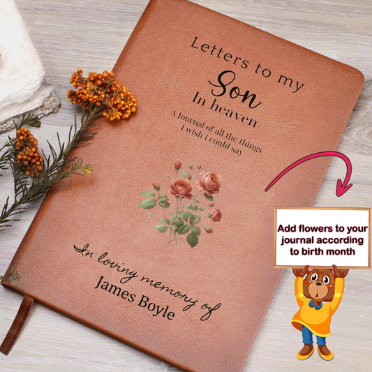 Son in heaven memorial journal letters to my son remembrance gift, miscarriage gift, pregnancy loss, Child memorial, Baby loss grief journal