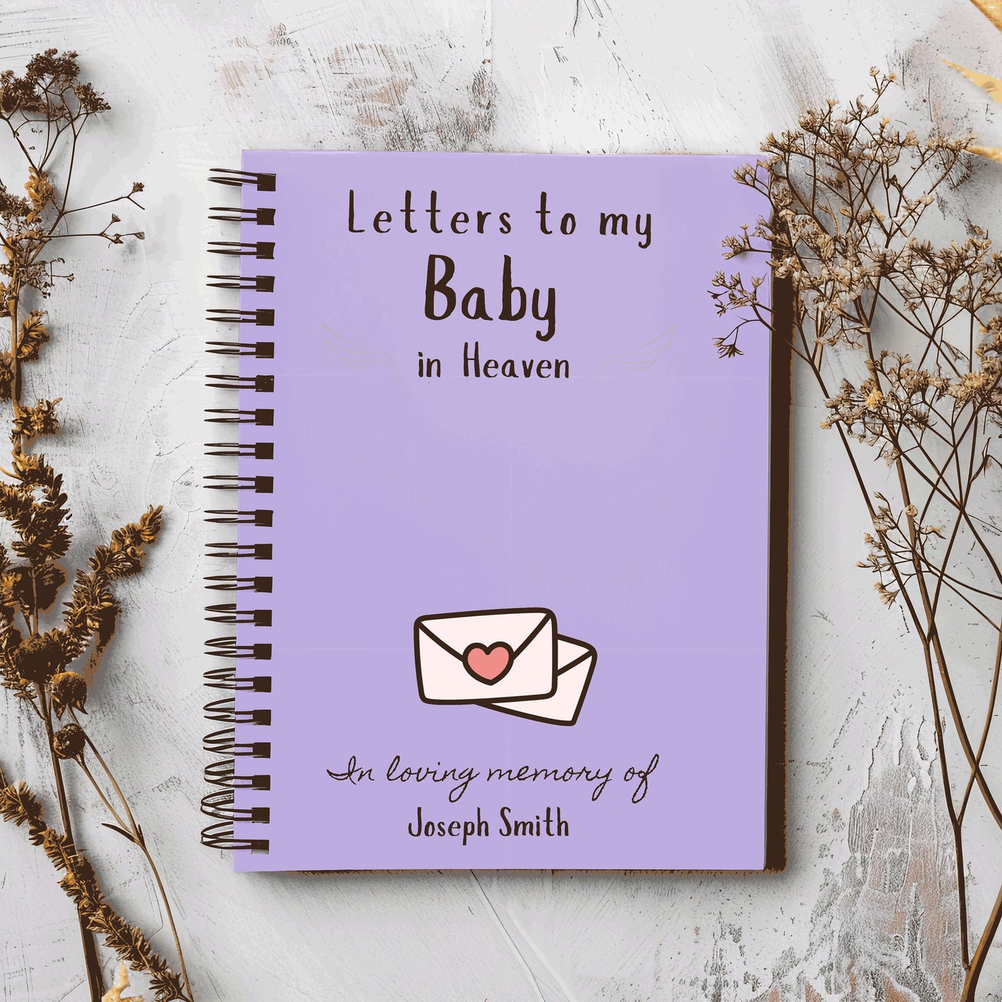 Personalized Letters to My Baby in Heaven Grief Journal - Loss of Child Gift, Child in Heaven, Miscarriage Gift, Daughter Memorial, Notebook