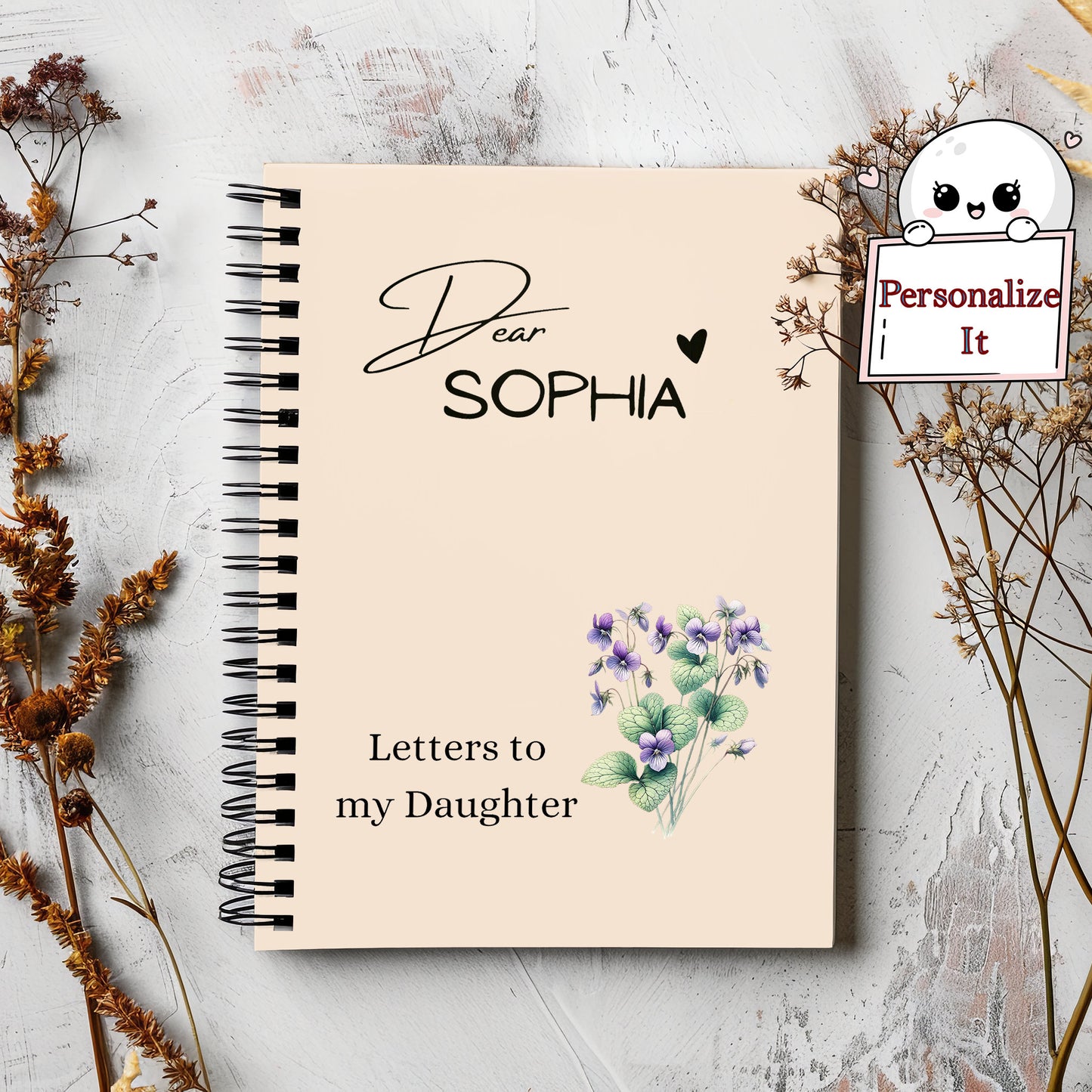 Personalized Letters to My Daughter Journal - Memory Journal, Dear Daughter Keepsake, Daughter Gift, Pregnancy Journal, Daughter Notebook