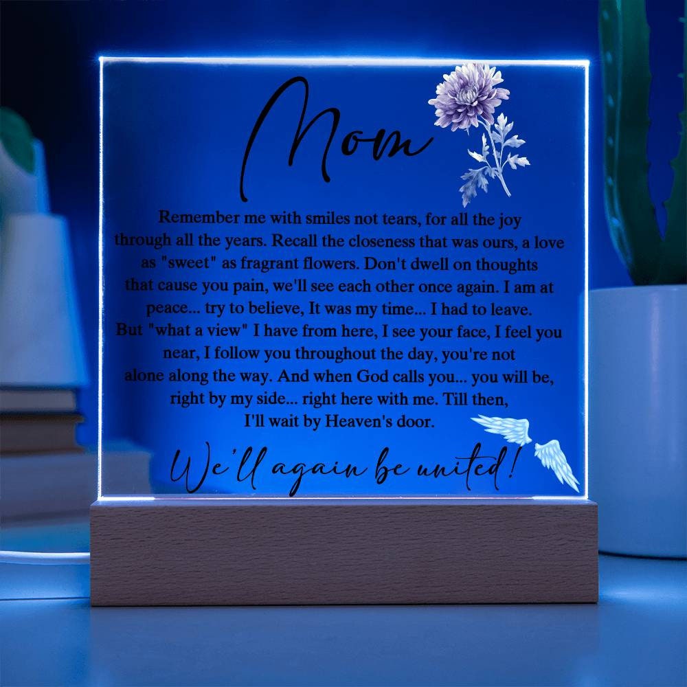 Heartfelt Memorial plaque and Gifts for Loss of Mom - In Memory of Mother in Heaven - Sympathy and Remembrance Gifts for Mom Memorial