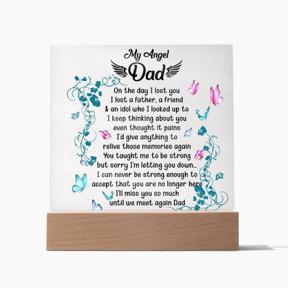 My angel Dad memorial plaque – loss of father gift plaque – view 3