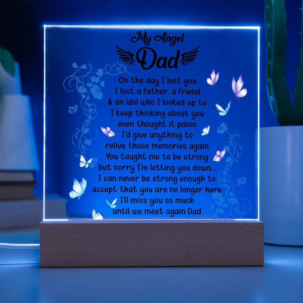 My angel Dad memorial plaque, dad memorial, loss of dad, loss of father, father memorial, in memory of my dad, loss of father gift plaque