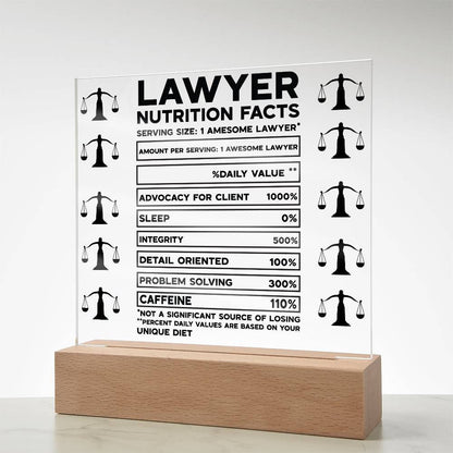 Funny lawyer desk plaque Lawyer Nutrition facts – gift for lawyer – view 10