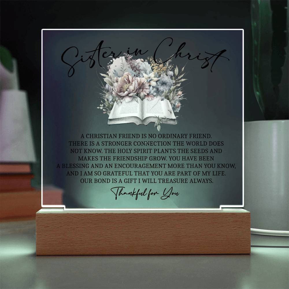 Sister in Christ Christian Friendship Acrylic Plaque – view 8