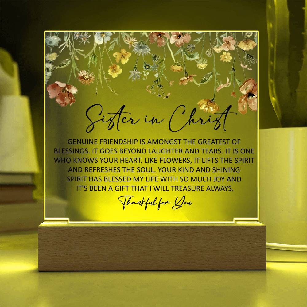 Sister in Christ Friendship Plaque Christian Friendship Christmas Gift for Women Thankful for You Christmas Gift Christian Church friend