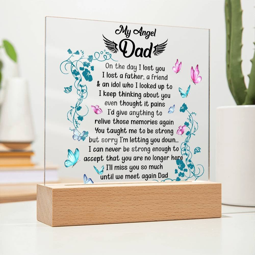 My angel Dad memorial plaque, dad memorial, loss of dad, loss of father, father memorial, in memory of my dad, loss of father gift plaque