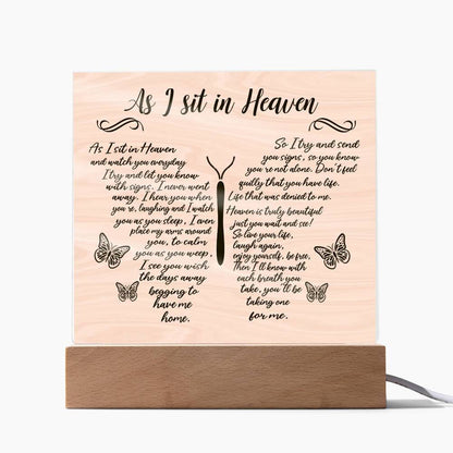 As I sit in heaven memorial Acrylic Plaque – Memorial gift – view 4