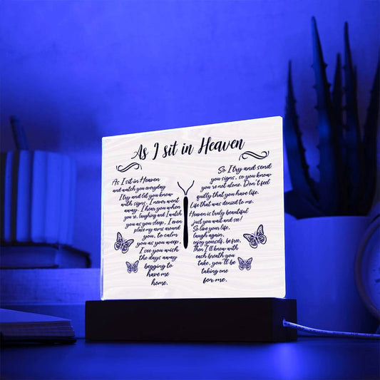 As I sit in heaven memorial Acrylic Plaque – Memorial gift – view 2