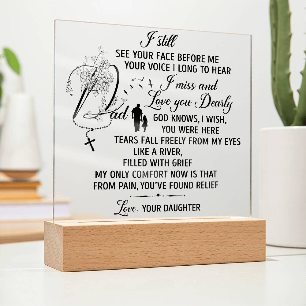 Dad memorial Plaque, dad in heaven, loss of father, memorial gift, loss of dad, sympathy gift, missing dad, father memorial,in memory of dad