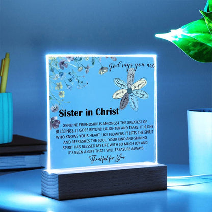 Sister in Christ Christmas Friendship Gift Plaque – view 3
