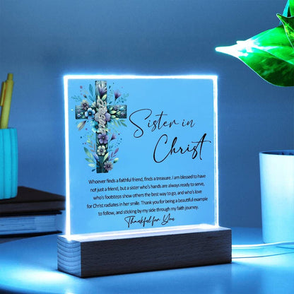 Sister in Christ Floral Friendship Plaque Gift – view 3