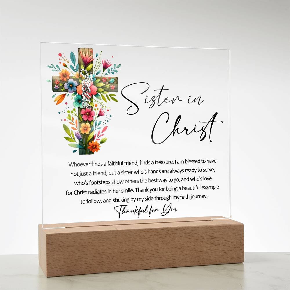 Sister in Christ Floral Friendship Plaque Gift – view 6