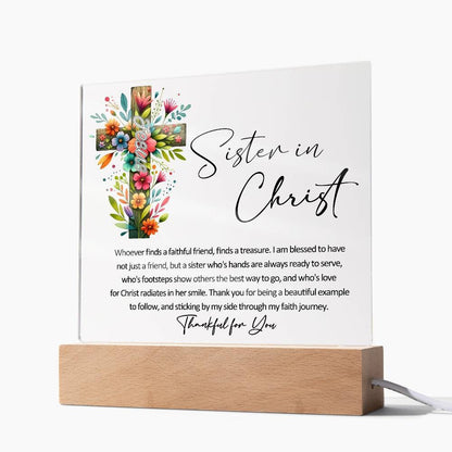 Sister in Christ Floral Friendship Plaque Gift – view 9