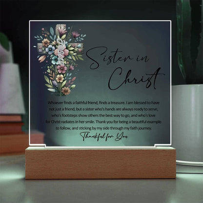 Sister in Christ Floral Friendship Plaque Gift – view 7