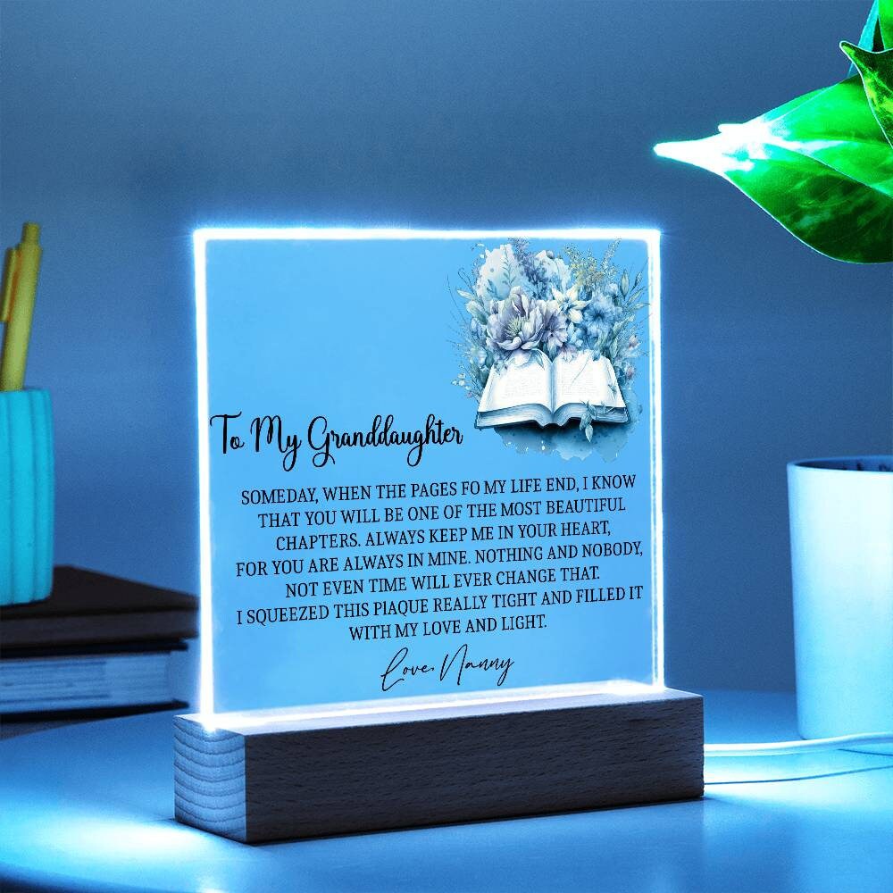 To my granddaughter pages of life Acrylic Plaque gift from grandma – view 3