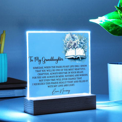 To my granddaughter pages of life Acrylic Plaque gift from grandma – view 3