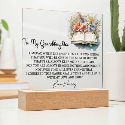 To my granddaughter pages of life Acrylic Plaque gift from grandma – view 2