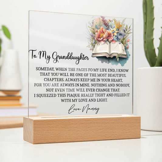 To my granddaughter pages of life Acrylic Plaque gift from grandma – view 2