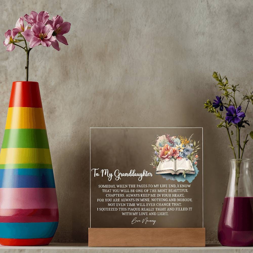 To my granddaughter Pages of my Life Acrylic plaque gift from grandma – view 10