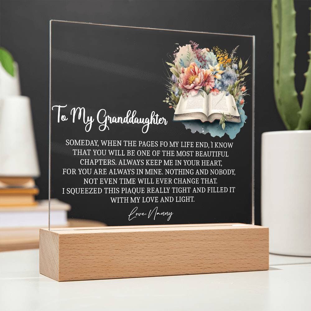 To my granddaughter Pages of my Life Acrylic plaque gift from grandma – view 9