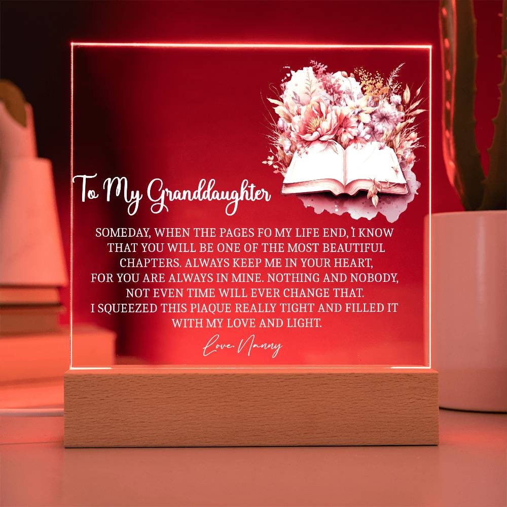 To my granddaughter Pages of my Life Acrylic plaque gift from grandma – view 3