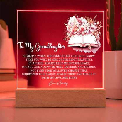 To my granddaughter Pages of my Life Acrylic plaque gift from grandma – view 3