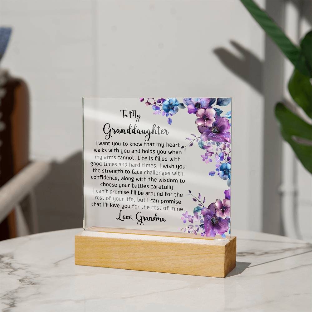To my granddaughter floral Acrylic plaque gift from grandma – Xmas – view 9