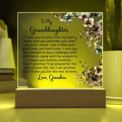 To my granddaughter floral Acrylic plaque gift from grandma – Xmas – view 3