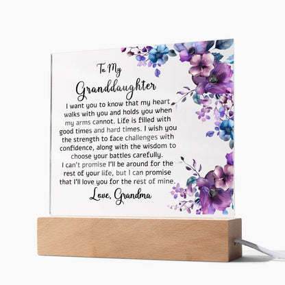 To my granddaughter floral Acrylic plaque gift from grandma – Xmas – view 10