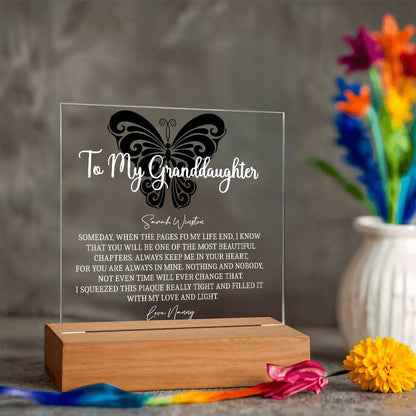 Granddaughter butterfly Square acrylic plaque gift from grandma – view 3