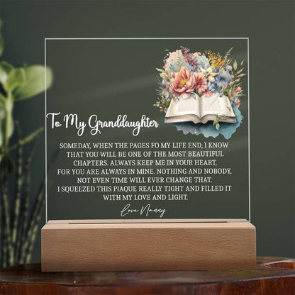 To my granddaughter Pages of my Life Acrylic plaque gift from grandma