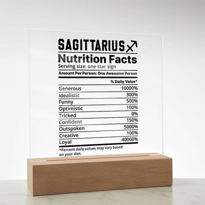 Sagittarius nutrition facts Acrylic LED plaque for Sagittarius friend – view 9