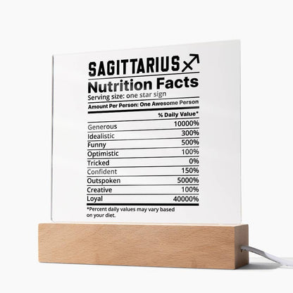 Sagittarius nutrition facts Acrylic LED plaque for Sagittarius friend – view 7