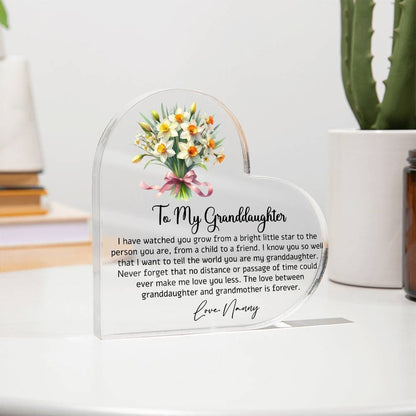 To my Granddaughter Heart Acrylic Plaque gift from Grandma