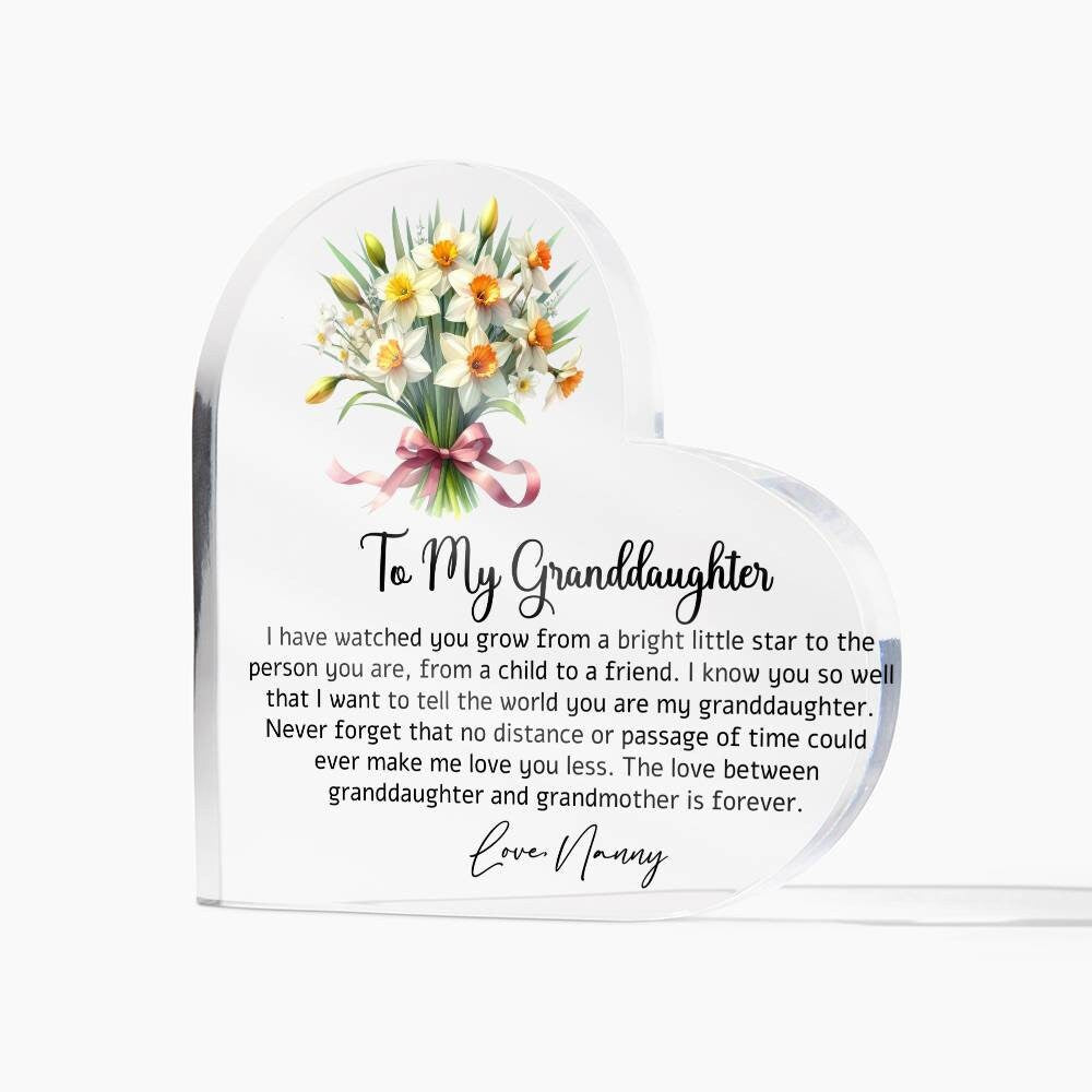 To my Granddaughter Heart Acrylic Plaque gift from Grandma – view 4