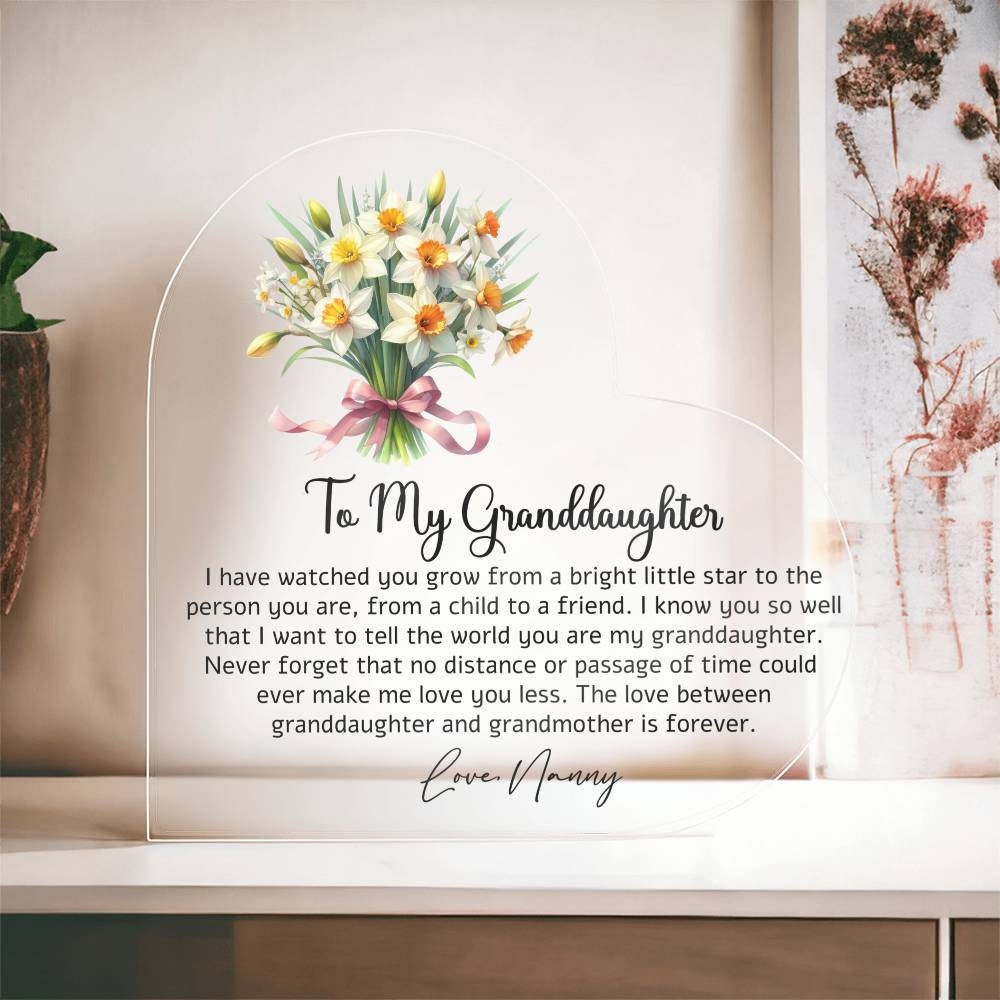 To my Granddaughter Heart Acrylic Plaque gift from Grandma – view 5