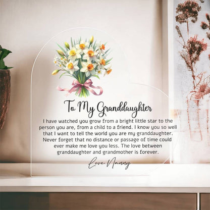 To my Granddaughter Heart Acrylic Plaque gift from Grandma – view 5