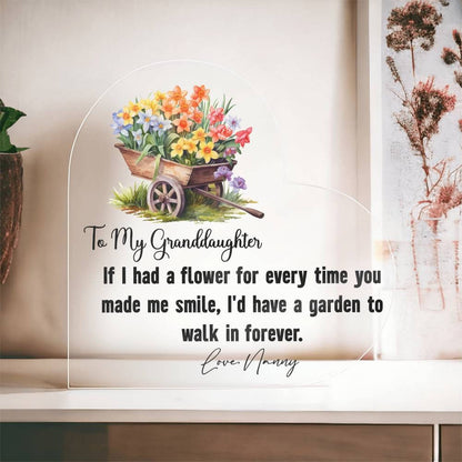 If I had a flower Granddaughter Floral Heart Acrylic Plaque gift – view 7
