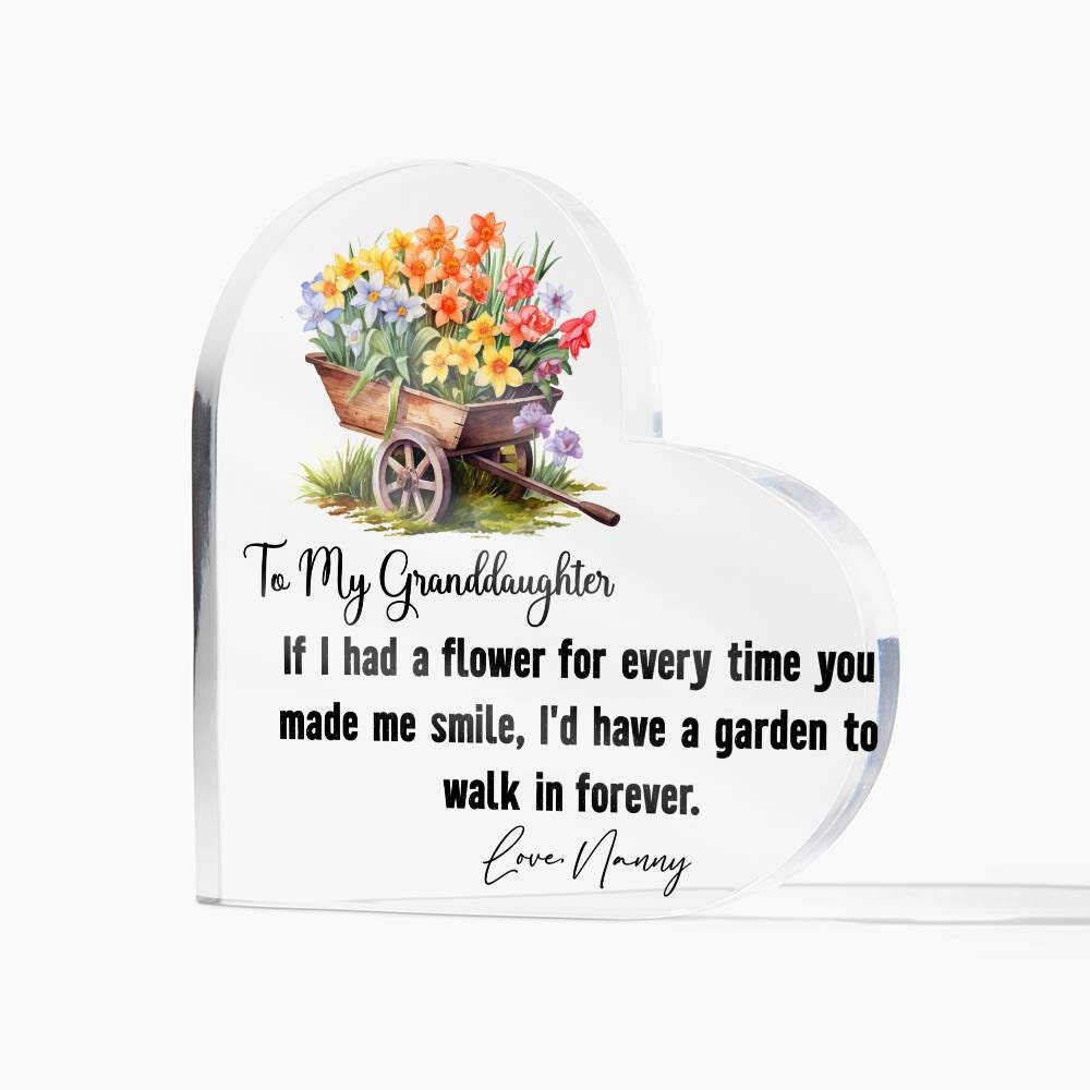 If I had a flower Granddaughter Floral Heart Acrylic Plaque gift – view 4
