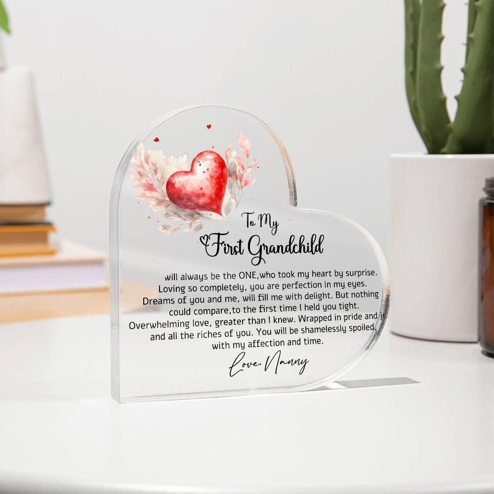 First Grandchild heart shaped plaque gift for new Grandma – view 7