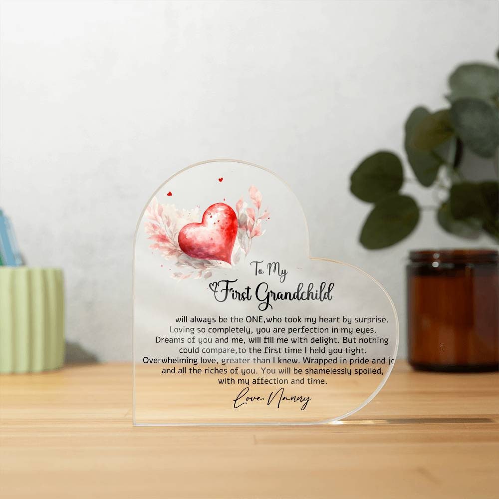 First Grandchild heart shaped plaque gift for new Grandma – view 9