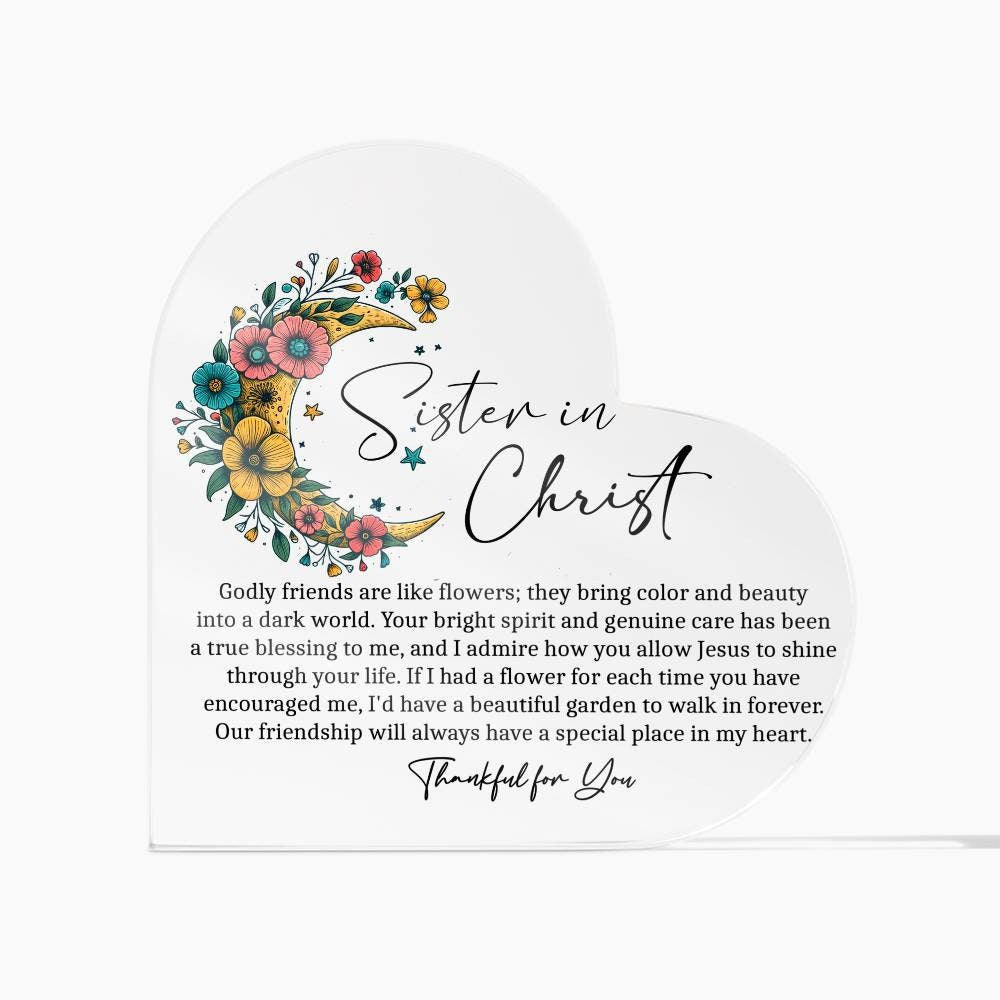Sister in Christ friendship heart Acrylic plaque – view 10