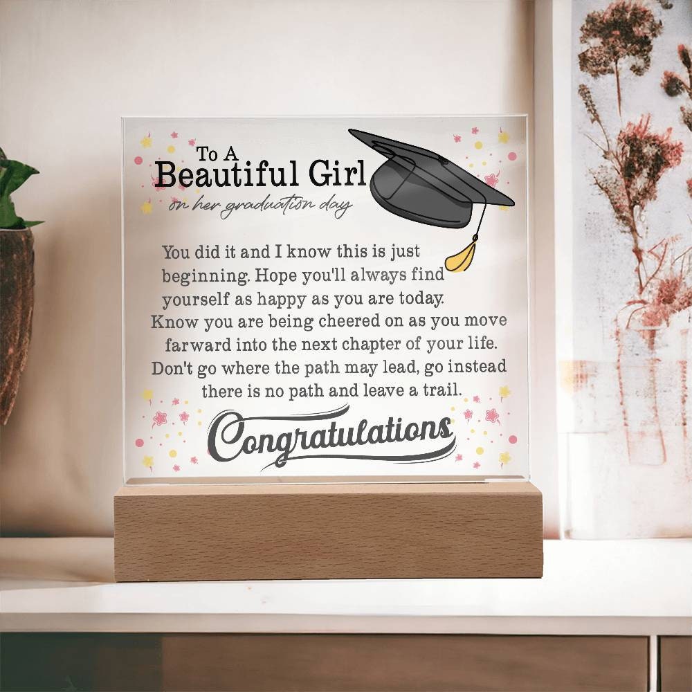 Unique Graduation Gift for her |Class of 2024 High School Grad | Personalized Plaque for University Grad |Congrats Graduate |Girlfriend grad