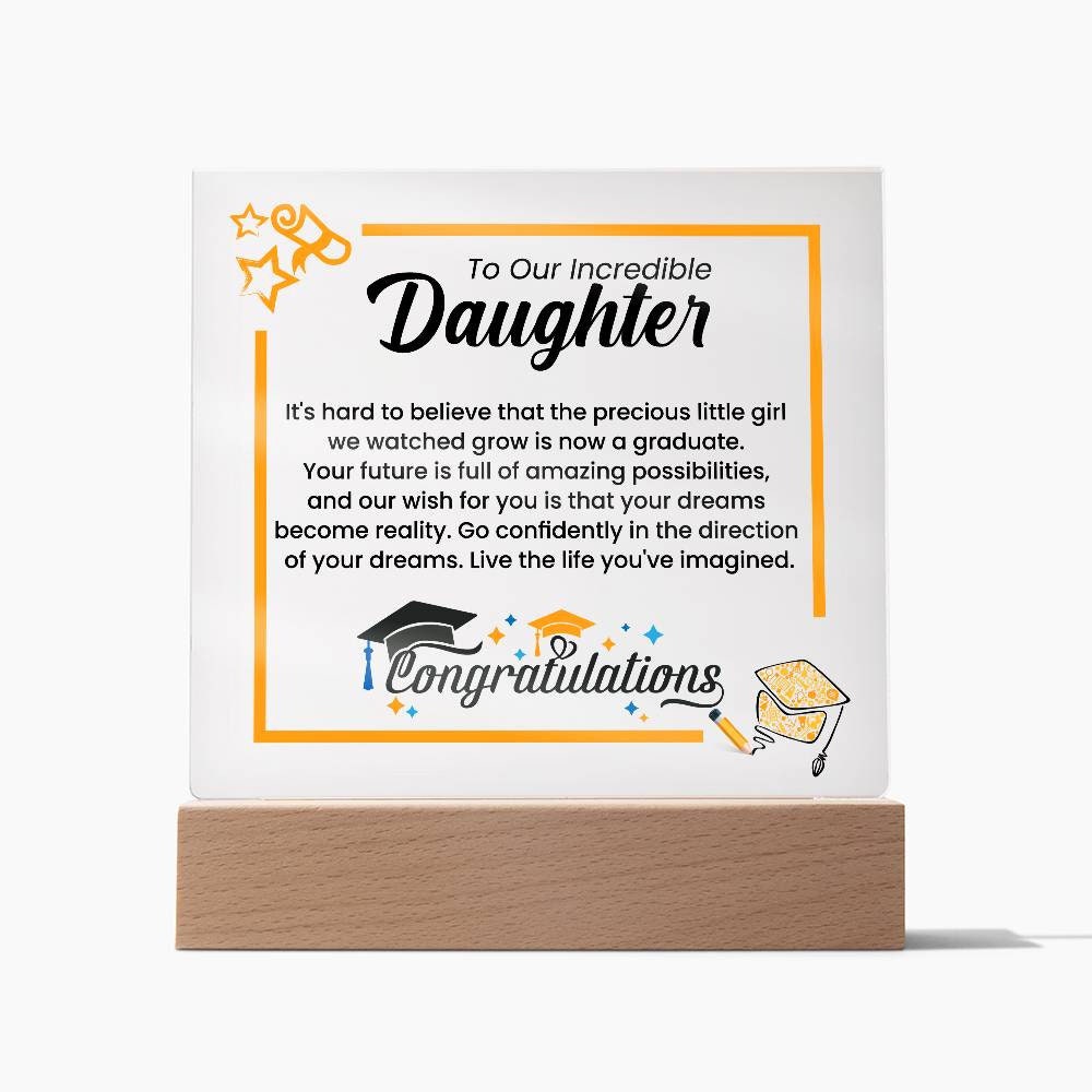 Personalized Graduation Plaque for Daughter | Class of 2024 High School Grad Gift | Unique University Graduation Keepsake |