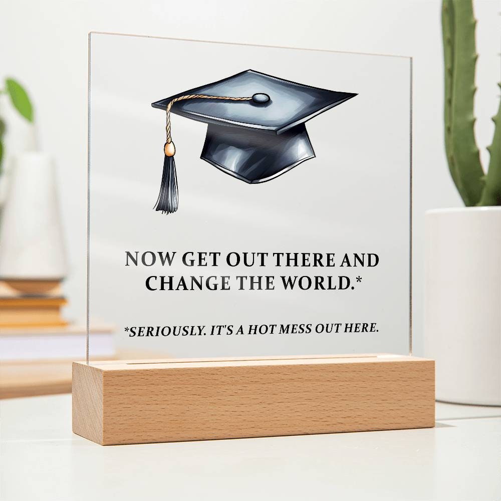 Funny Graduation Plaque | Class of 2024 High School Grad Gift | Unique Graduation Keepsake | College Graduation, University Graduation gift