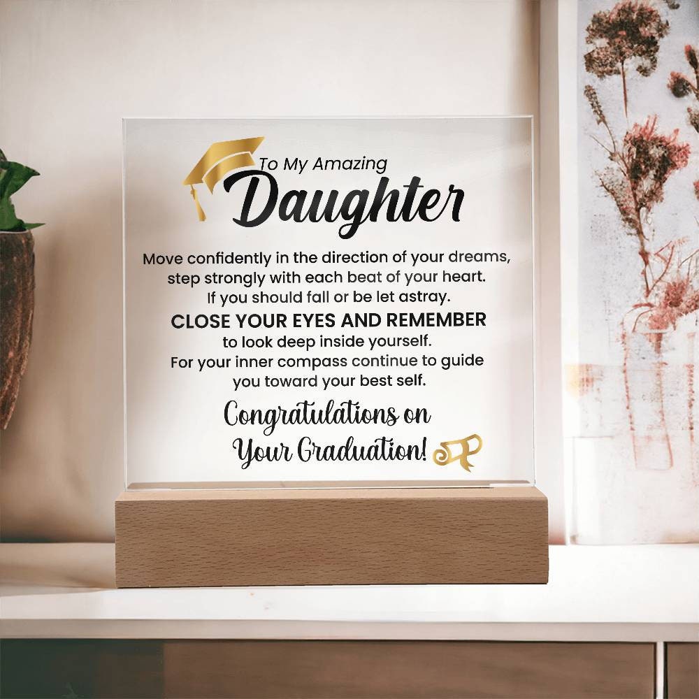 Graduation Gift for Daughter | Class of 2024 High School and College Grad | Custom Graduation Keepsake, University grad Daughter gift ideas