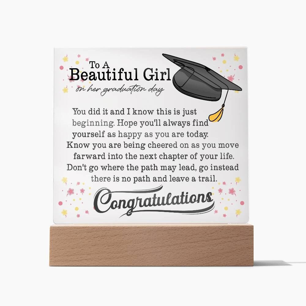 Unique Graduation Gift for her |Class of 2024 High School Grad | Personalized Plaque for University Grad |Congrats Graduate |Girlfriend grad