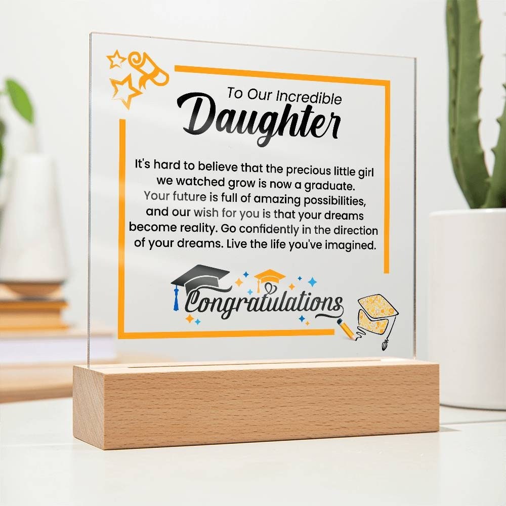 Personalized Graduation Plaque for Daughter | Class of 2024 High School Grad Gift | Unique University Graduation Keepsake |